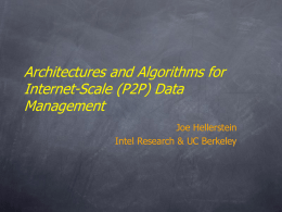 Architectures and Algorithms for Internet
