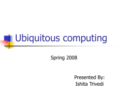 Ubiquitous computing - Department of Computer Science