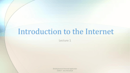 Introduction to the Internet