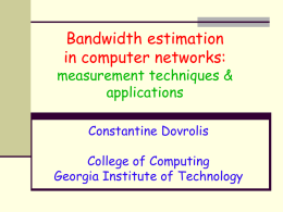 Bandwidth estimation basics