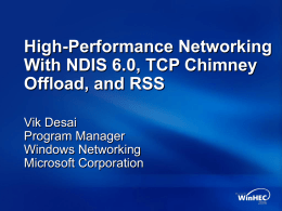 High-Performance Networking With NDIS 6.0, TCP