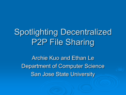 Decentralized P2P - Department of Computer Science