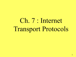 Transport Protocols Basics