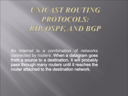 Unicast Routing Protocols: RIP, OSPF, and BGP