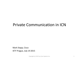 Private Communication in NDN