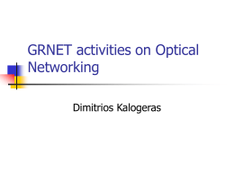 GRNET activities on Optical Networking