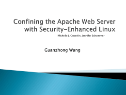 Confining the Apache Web Server with Security