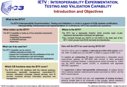 ietv : interoperability experimentation, testing