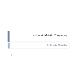 Lecture 4: Mobile Computing