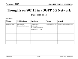 Thoughts on 802.11 in a 3GPP 5G Network