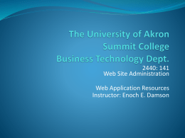 Web Application Resources - gozips.uakron.edu