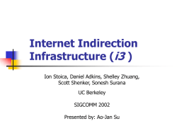 Internet Indirection Infrastructure (i3)