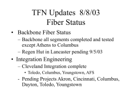TFN Updates 8/8/03 Fiber Status