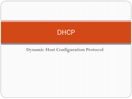 DHCP - Personal Web Pages