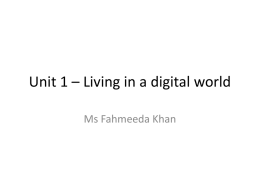 Unit 1 Living in a digital world