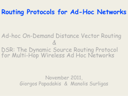 Routing Protocols for Ad