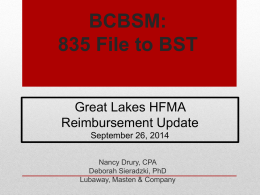BC 835 to BST - HFMA - Great Lakes Chapter