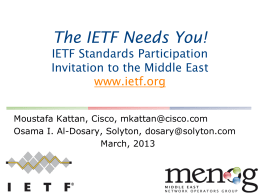 IETF Needs you