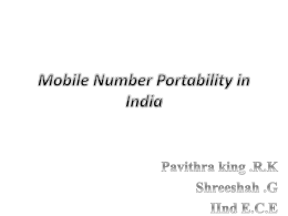 Mobile Number Portability in India