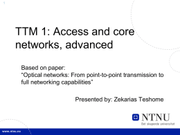 1. Optical networks: From point-to-point transmission to full
