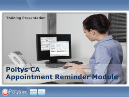 CA Appointment Reminder Module Training Presentation