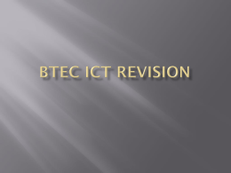 BTEC ICT Revision - Teach Me Computing