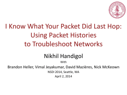 Troubleshooting Networks with Packet Histories