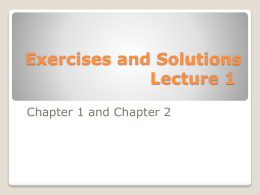 Ch 1 & Ch 2 exercise