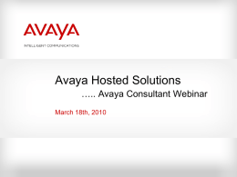 What Are Avaya Hosted Solutions? - Avaya