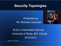 Security Topologies Presentation