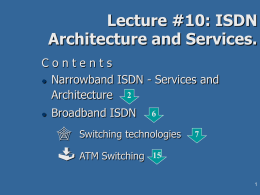 10. ISDN Architecture and Services
