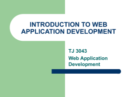introduction to web application development - Ar