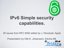 PowerPoint - IPv6 Friday