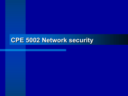 CPE 5002 Network security