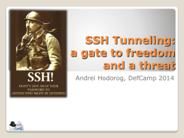 SSH Tunneling - DefCamp 2014