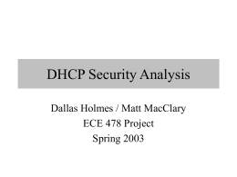 DHCP Security Analysis