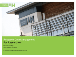 Safeguarding data - University of Hertfordshire