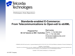 Standards-enabled E-Commerce: From Telecommunications to