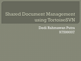 Shared Document Management using TortoiseSVN