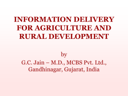 INFORMATION DELIVERY FOR AGRICULTURE AND RURAL …