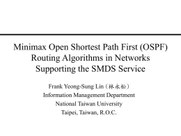 Minimax Open Shortest Path First Routing Algorithms in