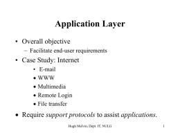 Application Layer - National University of Ireland, Galway