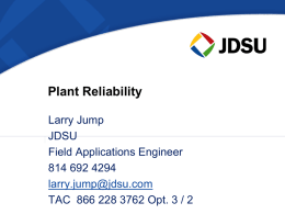 Plant Reliability - Delaware Valley Appalachian Chapter