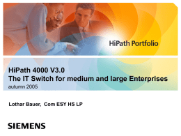 HiPath 4000 V3.0 Presentation