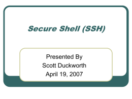 Secure Shell (SSH) - Clemson University