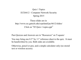 05 Quiz-1 topics - Georgia Institute of Technology