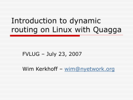 Introduction to dynamic routing with Quagga