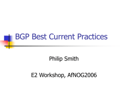 BGP Best Current Practices - Internet Society (ISOC
