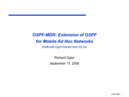 MANET Extension of OSPF