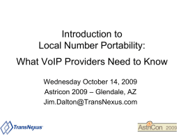 Number portability - TransNexus: Least Cost Routing
